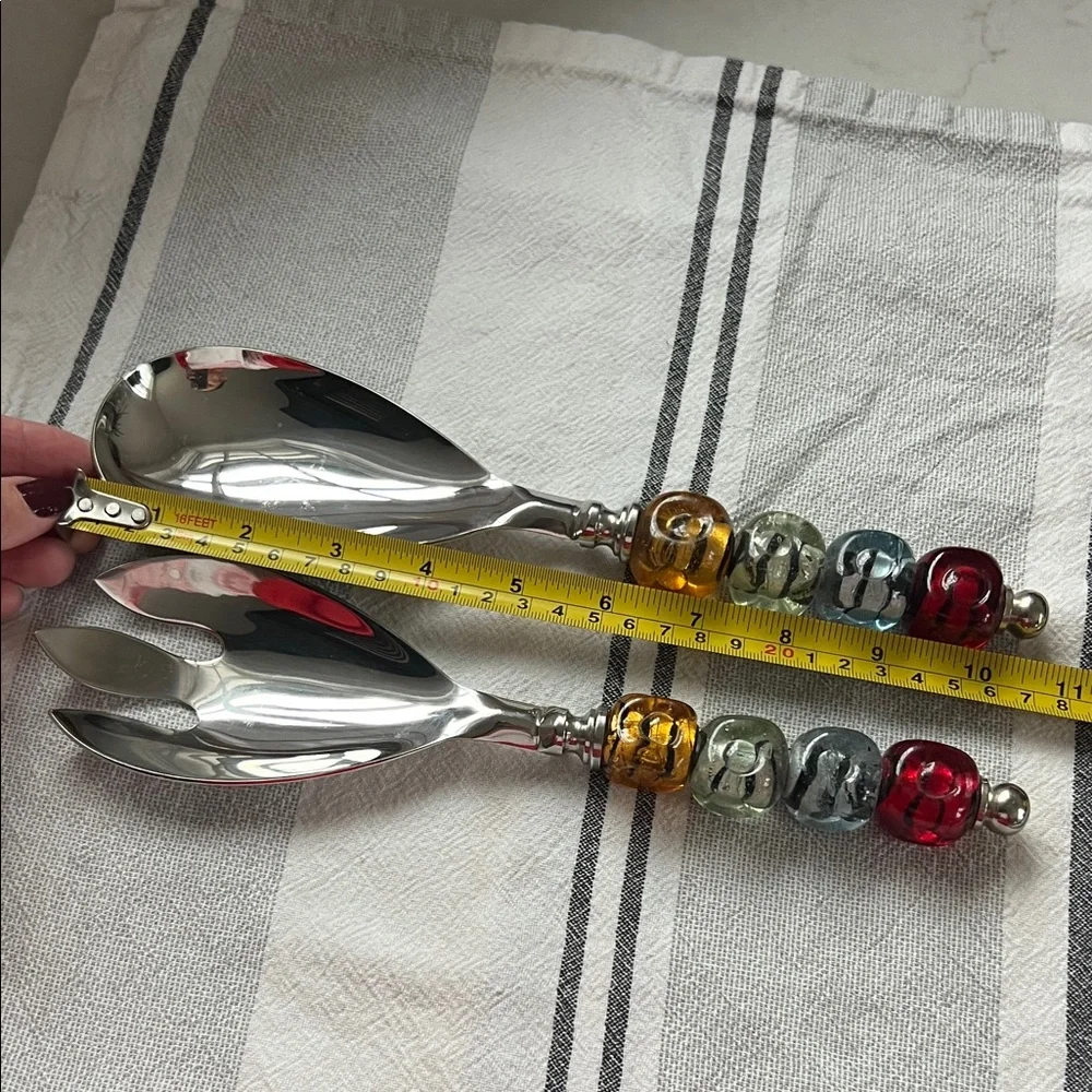 Colorful Beaded Handle Salad Servers